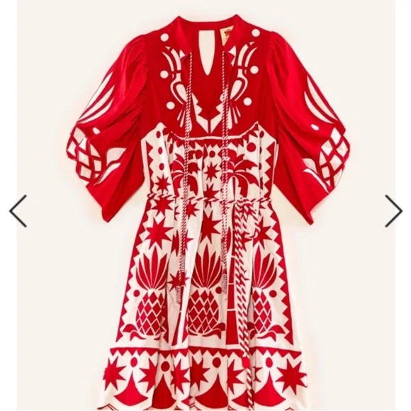 FarmRio tropical cutworm midi Dress RARE - Picture 4 of 7